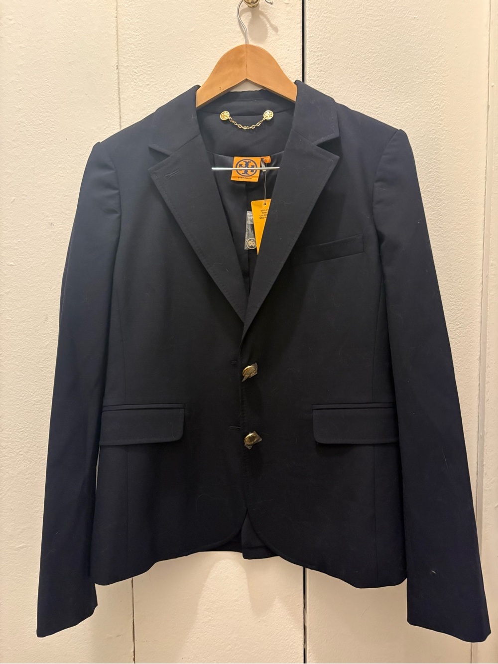 Tory Burch Navy Blazer with Gold Buttons